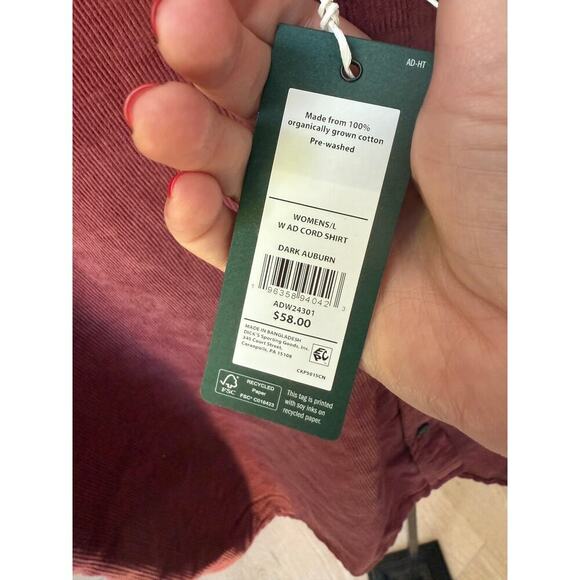 Alpine Design Women's Dark Auburn Corduroy Shirt Size L - Picture 8 of 8